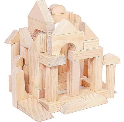 Aimtyd Wooden Building Blocks for Toddlers 1-3