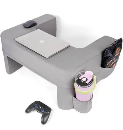 Reading Pillow For Gaming,Soft Lap Desk Pillow For Laptop,Ultimate Lap Pillow With Cup Holder Pocket,Comfort Laptop Lap Desk For Bed Couch Car Fashion