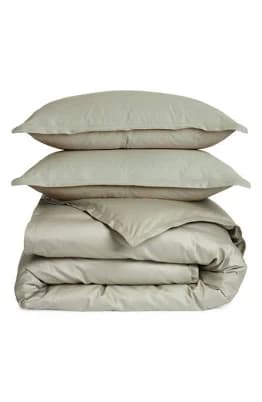 Nordstrom 400 Thread Count Organic Cotton Sateen Duvet Cover & Shams Set in Green Halo at Nordstrom, Size Queen