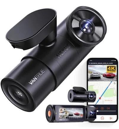 Vantrue N4 Pro 3 Channel 4K WiFi Dash Cam, STARVIS 2 IMX678 Night Vision, 4K+1080P+1080P Front Inside and Rear Triple Car Camera