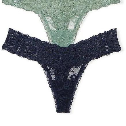 Victoria's Secret Women's Lace Thong Underwear, Panties for Women, Multi Pack (XS-XXL)