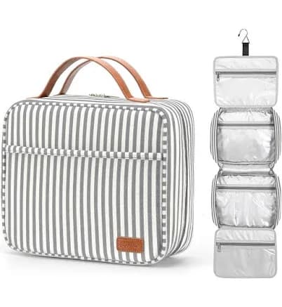 Hanging Travel Toiletry Bag,large Capacity Cosmetic Travel Toiletry Organizer for Women with 4 Compartments & 1 Sturdy H