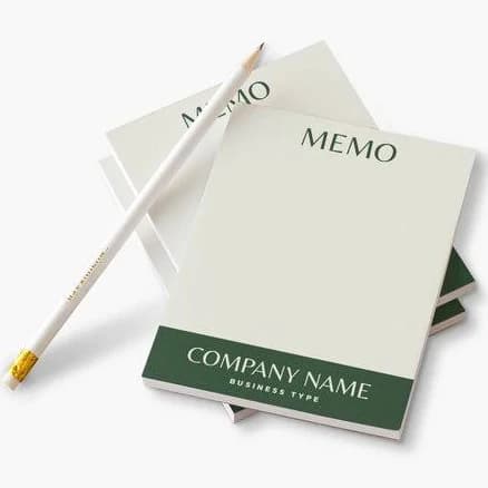 Custom Notepads | No Min. Qty | 4" x 5.5" | VistaPrint | Design: Gray, Business, Traditional & Classic