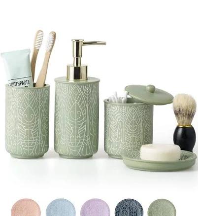 Premium Pastel Green Bathroom Accessories Set