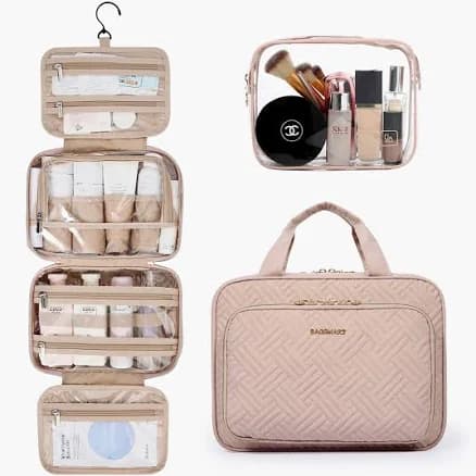 BAGSMART Hanging Toiletry Bag with Cosmetic Bag and Travel Makeup Bag