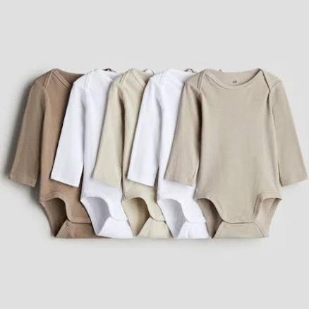 Baby - Brown 5-pack Bodysuits - Size: 6M (4-6M) - H&M