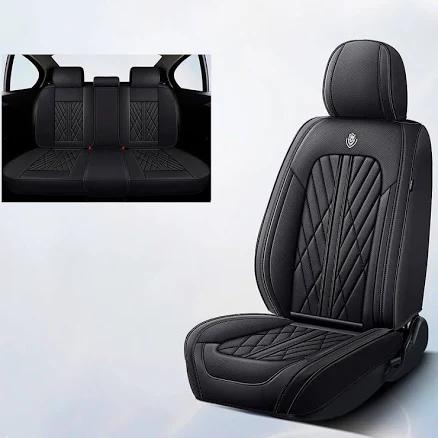 Custom Luxury Leather Car Seat Covers, Black / Rear Seats