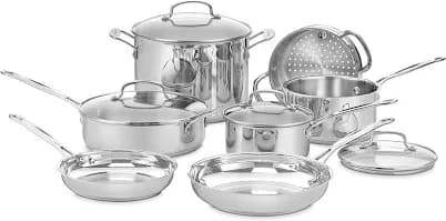 Cuisinart 11-Piece Cookware Set Chef's Classic Stainless Steel