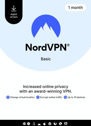 NordVPN Basic - 1 Month - 10 Devices (PC/MAC/Mobile) Premium VPN Software Subscription Key UNITED STATES