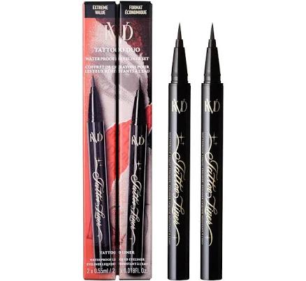 KVD Beauty Tattoo Liner Duo Waterproof Liquid Eyeliner Set, 0.55mL, 0.018 fl. oz. (x2)