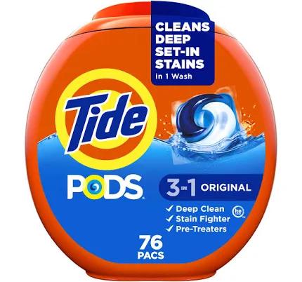 Pods Laundry Detergent Tide Original 76 Pods