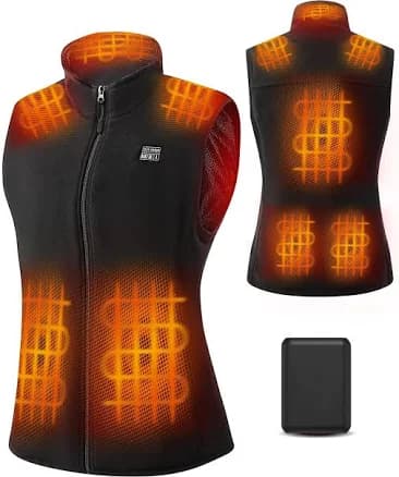 JS Lifestyle Women's Fleece Heated Vest Jacket with Power Bank