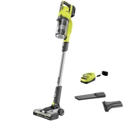 RYOBI 18V Cordless Stick Vacuum Cleaner Kit with 4.0 Ah Battery and Charger
