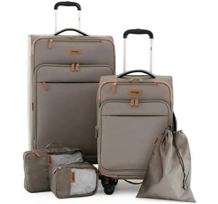 Wrangler 5-Piece Soft Side Spinner Travel Luggage Set