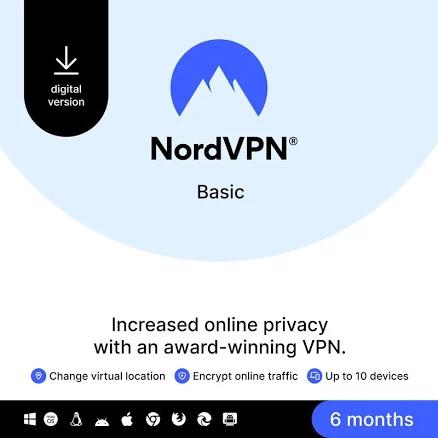 NordVPN Standard - 2-Year VPN & Cybersecurity Software Subscription for 10 Devices [Digital Code]