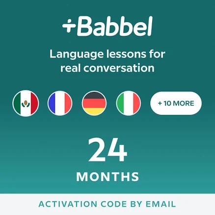 Babbel Language Learning Software - Learn to Speak Spanish, French, English, & More - 14 Languages to Choose from - Compatible with iOS, Android,