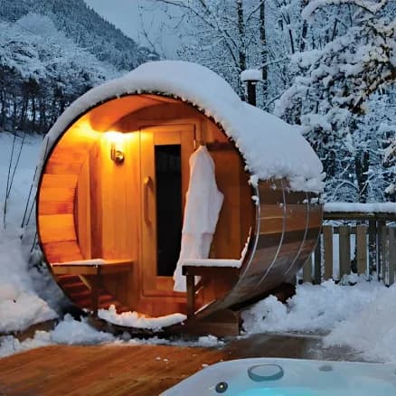 Dundalk Leisurecraft Knotty Cedar Barrel Saunas