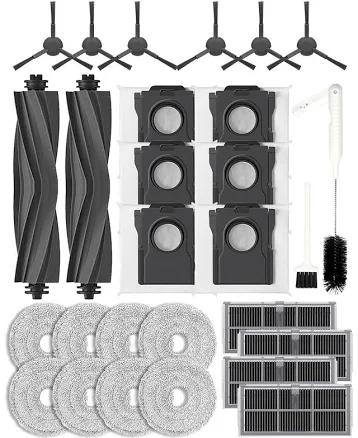 Yivy 28 Pcs Replacement Parts for Dreame X30 Ultra/Mova E30 Ultra/L10s Pro Ultra Heat,Accessories: 2*Main Brush, 6*Side Brushes, 4*Filter, 8*Mop, 6*