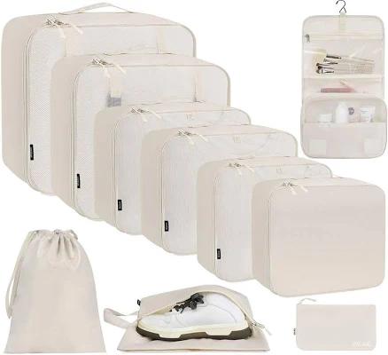 BAGAIL 8 Set/10 Set Packing Cubes Various Sizes Packing Organizer for Travel Accessories Luggage Carry On Suitcase