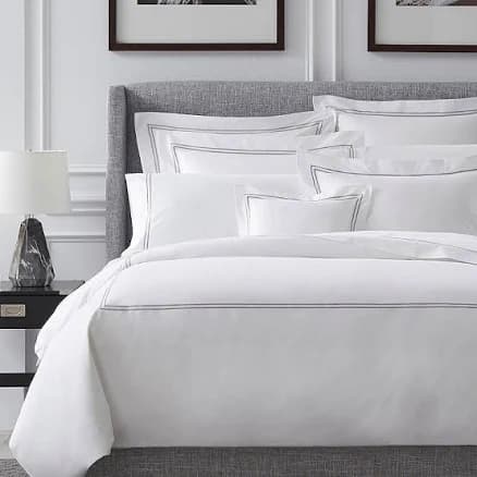 SFERRA Grande Hotel Bedding - Ivory with Ivory Embroidery, Ivory with Ivory Duvet Cover, Twin Ivory with Ivory Duvet Cover - Frontgate