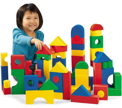 68 Non-Toxic Foam Blocks Bright Colored Building Set