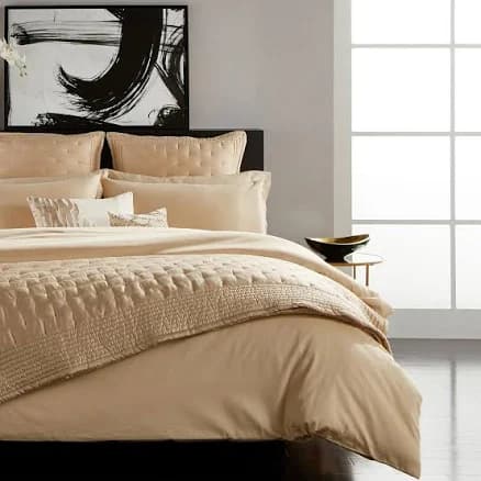 Donna Karan Silk Indulgence Duvet Cover Set, Queen - Gold Dust