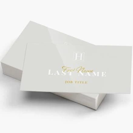 Custom Raised Foil Business Cards | 50 qty | VistaPrint | Design: Gray, Modern & Simple, Elegant