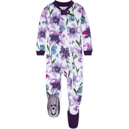 Burt's Bees Baby Girls' Pajamas, Zip Front Non-slip Footed Pjs, 100% Organic Cotton and Toddler Sleepers