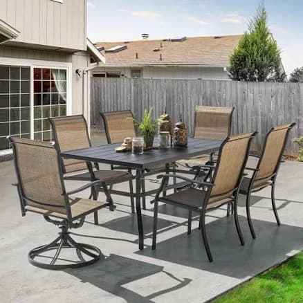 Nuu Garden 7-Piece Patio Dining Set with Swivel Chairs