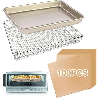 Air Fryer Oven Accessories for Ninja SP151 Flip Toaster Oven, Parchment Paper Replacement Air Fryer Tray Air Fryer Pans for Ninja Foodi Flip Away