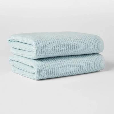 Threshold Quick Dry Ribbed Bath Towel Set