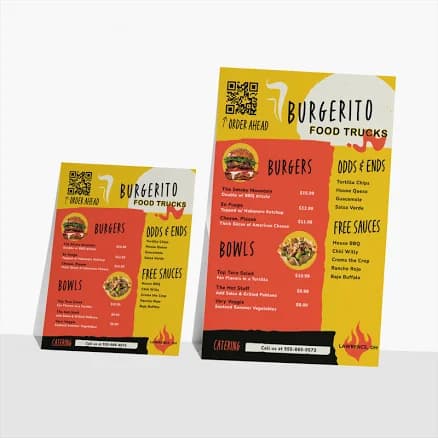VistaPrint Custom Flat Menus