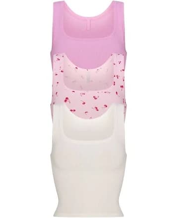 SKIMS Cotton Rib Tank 3 Pack - Petal Multi