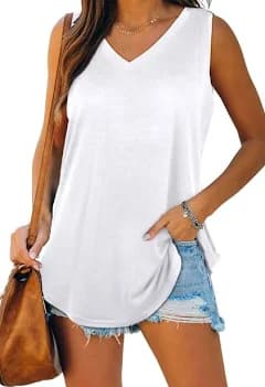 XIEERDUO Women's Flowy V-Neck Tank Tops