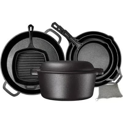 Bruntmor Pre-Seasoned Cast Iron Cookware Set