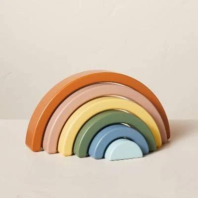 Hearth & Hand with Magnolia Toy Rainbow Wooden Block Stacker