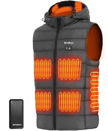 Orrnikko Men's Heated Vest with Detachable Heated Hood