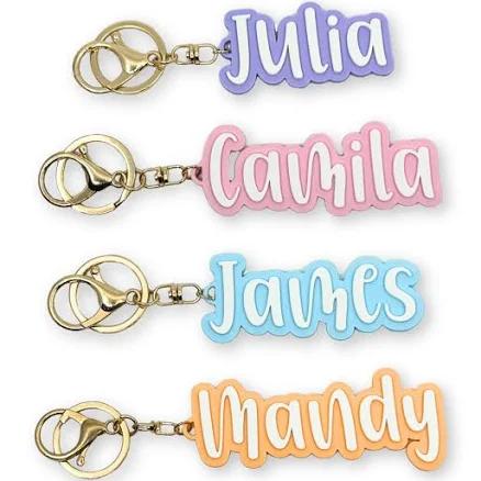 Custom Keychain, Customized Name, Personalized Key Chain, Bag Charm, Cute Font Keychain, Unique Pastel Colors, Multicolor Keychain