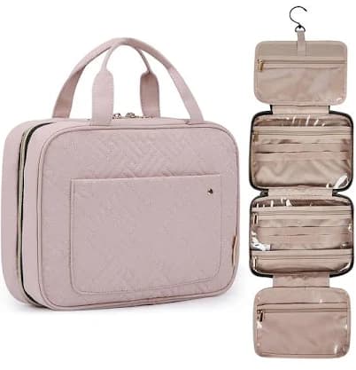 BAGSMART Large Toiletry Bag Travel Bag with Hanging Hook, Water-resistant Makeup Cosmetic Bag Travel Organizer for Accessories, Shampoo, Full Sized