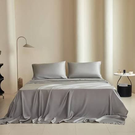 Simple&Opulence 100% Tencel Eucalyptus Lyocell Sheet Set 4 Pieces, Moisture-Wicking, Deep Pocket, Silky Soft Cooling Sheets for All-Season (Light