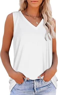 Women's Loose Casual V-Neck Sleeveless Tank Tops