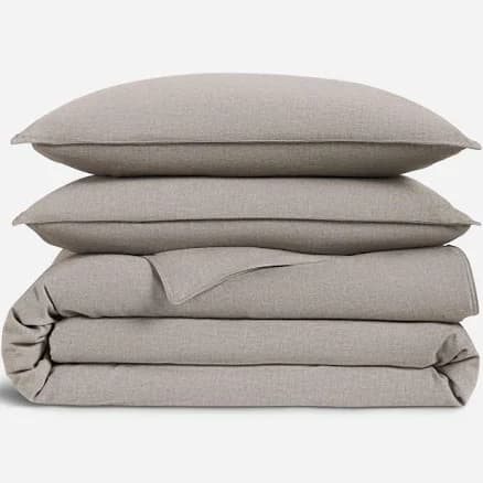 Ultra Soft & Luxurious Heathered Cashmere Duvet Set size King/Cali King in Grey by Brooklinen