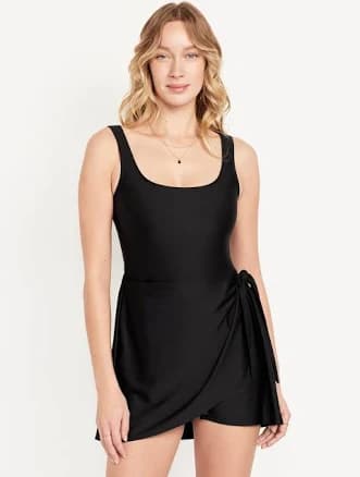 Old Navy Women's Matte Side-Tie Swim Dress