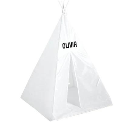 Personalized White Teepee Play Tent