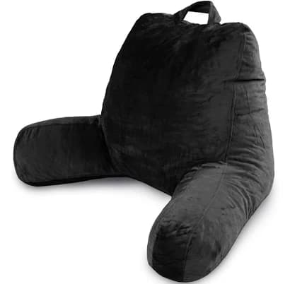 The Reading Pillow with Shredded Memory Foam, Large Adult Backrest with Arms, (Sit up Pillow) Fenoway Color: Black