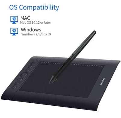 Huion H610 Pro Qq Graphics Board 10x6.25" Drawing Pad W/ Pen Holder