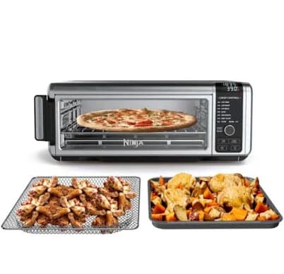 NINJA SP101 Stainless Steel Foodi Digital Air Fry Oven, Convection Oven, Toaster, Air Fryer, Flip-Away for Storage
