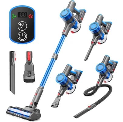 Cordless Vacuum Cleaner - Rechargeable, 35Kpa Stick Vacuum 8 in 1 Lightweight Vacuum Cleaners for Home, Up to 45Mins, Wall Mount Charging Vacuum,