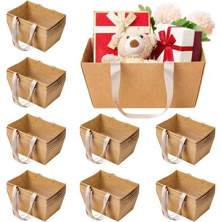 Pinkunn 48 Pcs Basket for Gifts Empty DIY Bulk Party Gift Basket Kit with Handles Market Trays for Gift Packages Wrapping Wedding Party Anniversary