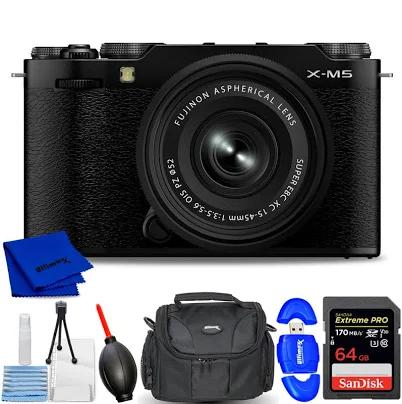 FUJIFILM X-M5 Mirrorless Camera with XC 15-45mm f/3.5-5.6 Lens (Black) - Bundle | Fujifilm